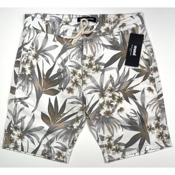 MAVI Mens SIZE 32 Jay Summer Festival Beige/Gray Hawaiian Denim SHORTS NWT NEW - Picture 1 of 10